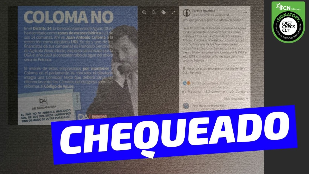 You are currently viewing (Imagen) “Coloma no” del Partido Igualdad sobre la reelecci贸n del diputado UDI, Juan Antonio Coloma: #Chequeado