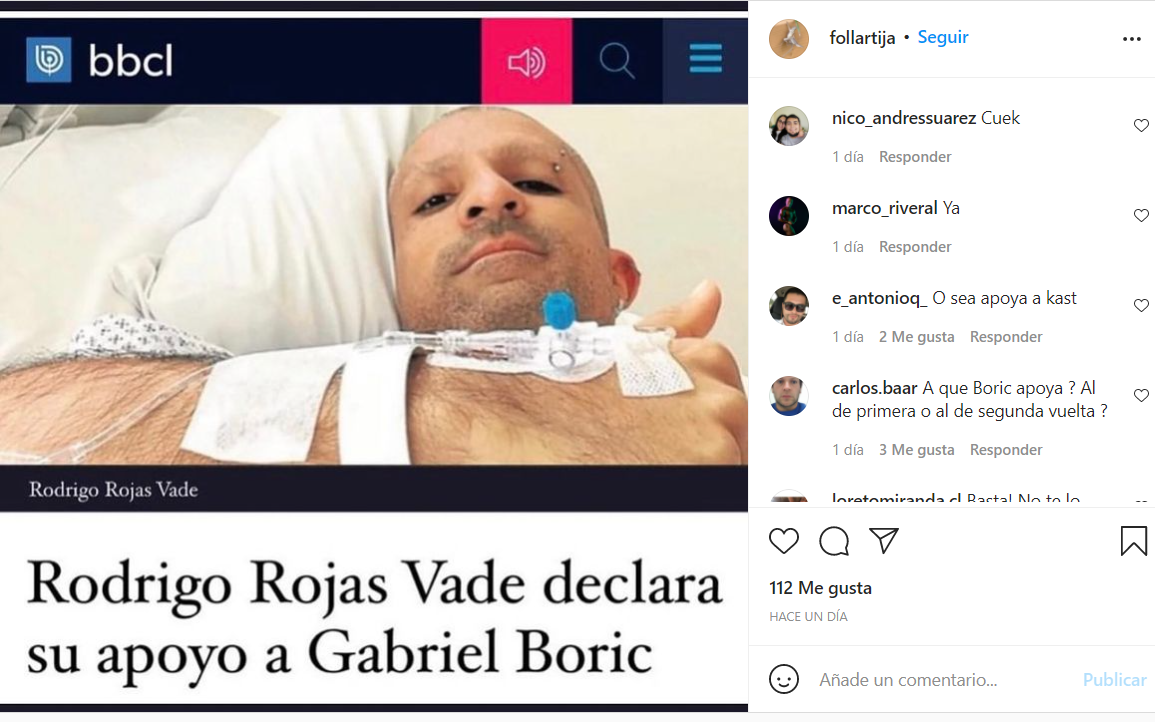 You are currently viewing “Rodrigo Rojas Vade declara su apoyo a Gabriel Boric”: #Falso