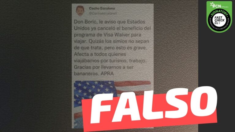 Read more about the article Estados Unidos cancel贸 la Visa Waiver para Chile: #Falso