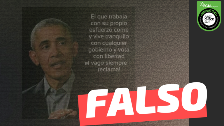 Read more about the article Barack Obama: “El que trabaja con su propio esfuerzo come y vive tranquilo con cualquier gobierno y vota con libertad. El vago siempre reclama!”: #Falso