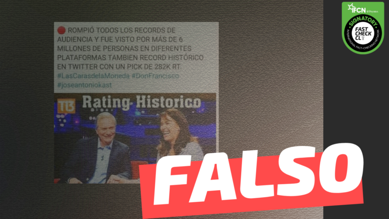 Read more about the article Participación de José Antonio Kast en Las caras de La Moneda fue sintonizado por “más de 6 millones de personas en distintas plataformas”: #Falso