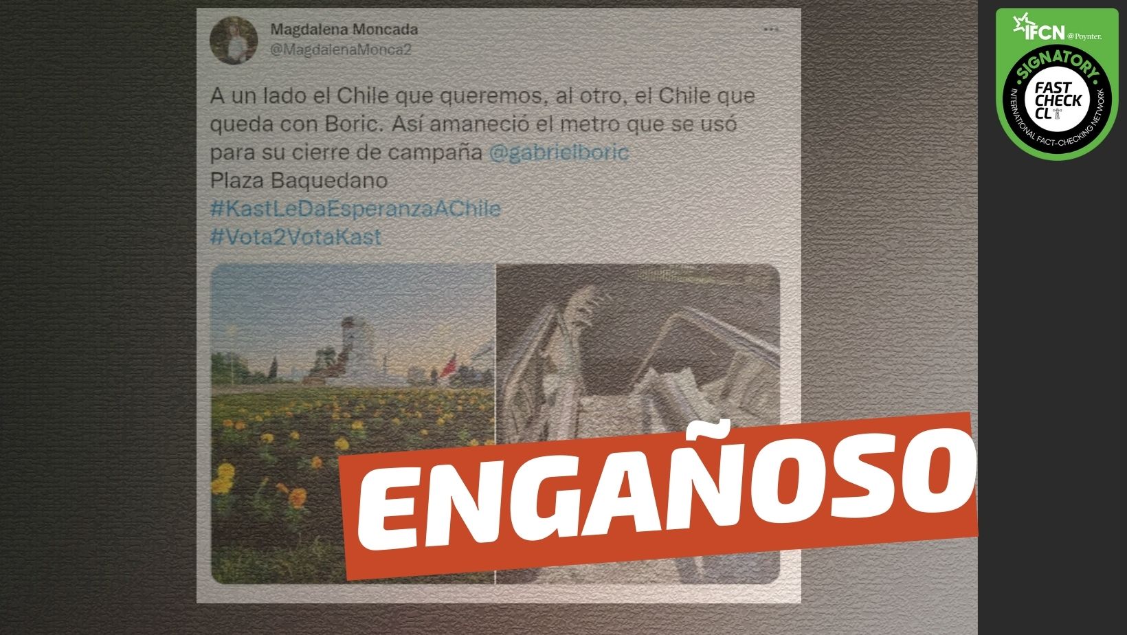 You are currently viewing “Así amaneció el metro que se usó para el cierre de campaña de Gabriel Boric”: #Engañoso