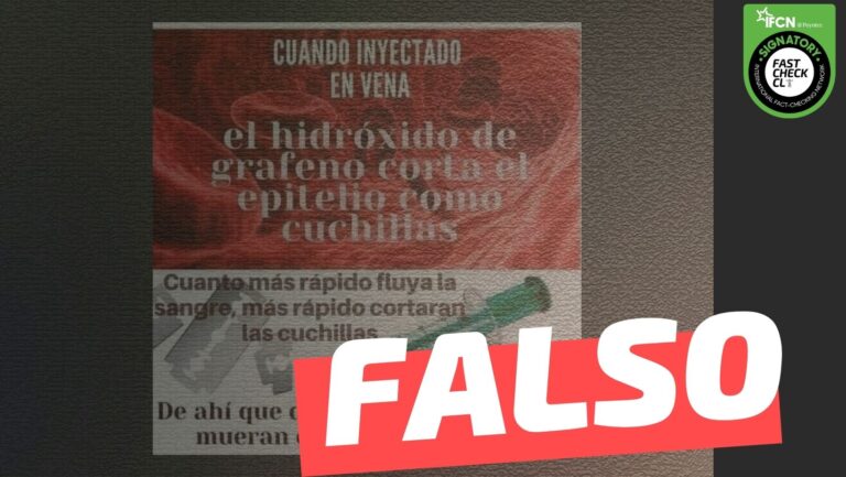 Read more about the article “Cuando el hidróxido de grafeno es inyectado en vena corta el epitelio como cuchillas”: #Falso