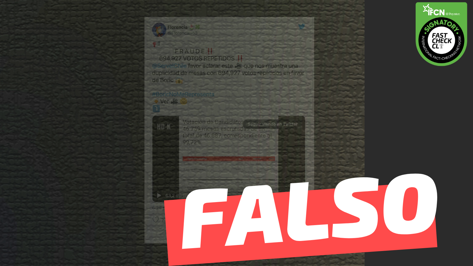 You are currently viewing (Video) “Fraude electoral Servel, los “694.927 votos en mesas repetidas” a favor de Gabriel Boric: #Falso