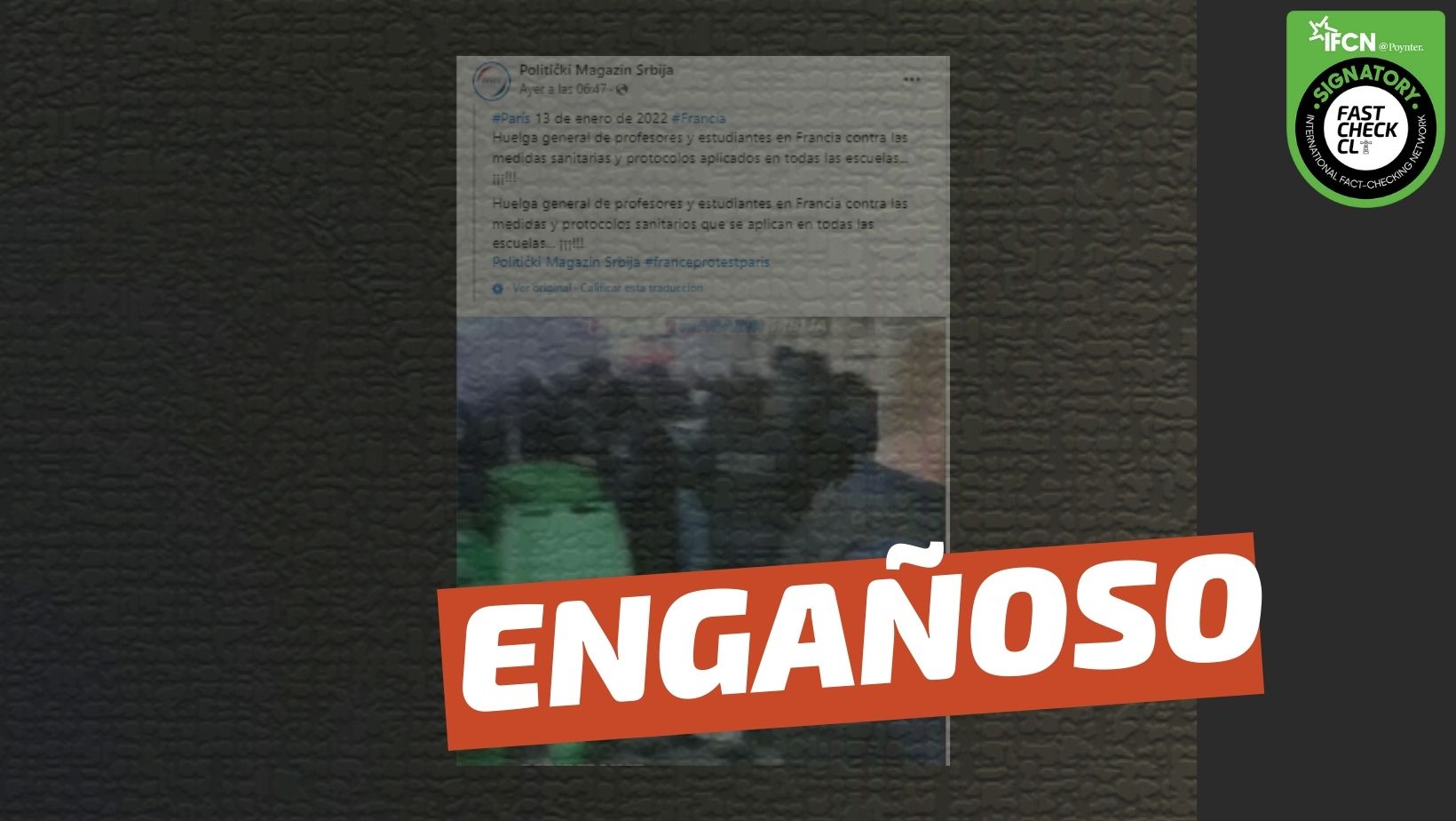 You are currently viewing (Video) “Huelga general de profesores y estudiantes en Francia en contra de las medidas y protocolos sanitarios aplicados en las escuelas”: #Engañoso