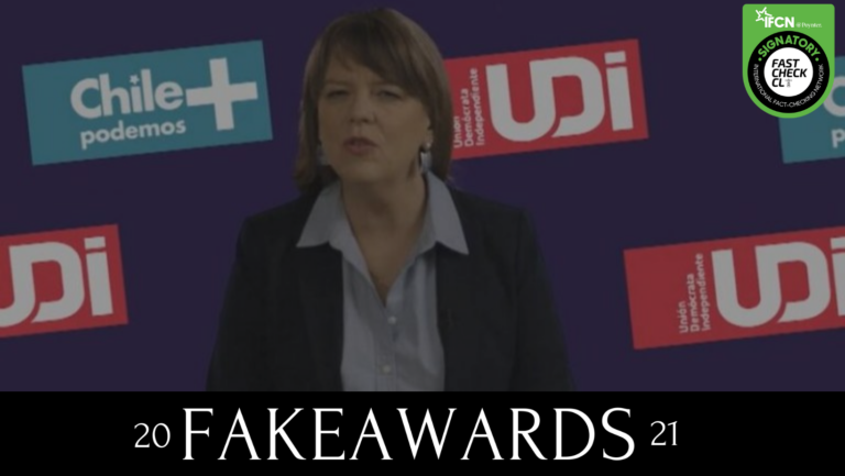 Lee más sobre el artículo Fake Awards 2021: “En la práctica, por ahora, se ha propuesto cambiar la bandera, el himno nacional, el nombre del país: #Falso”