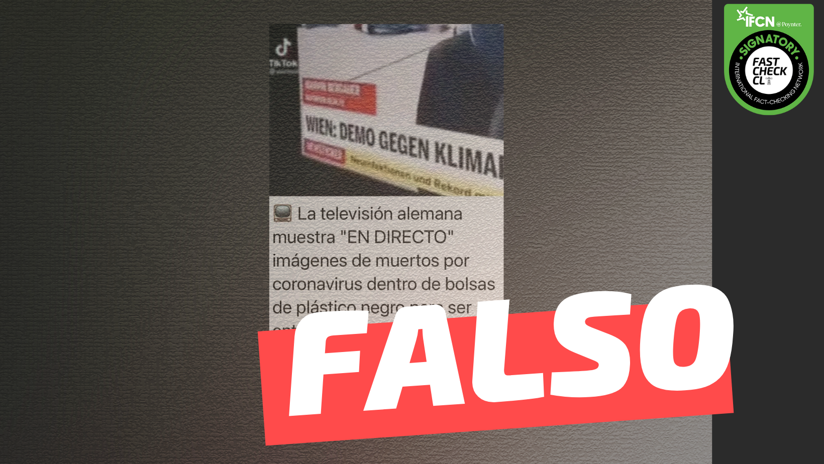 You are currently viewing “La televisión alemana muestra en directo imágenes de muertos por coronavirus dentro de bolsas de plástico para ser enterrados. ‘Por problemas’ del directo uno de los muertos resucita”: #Falso