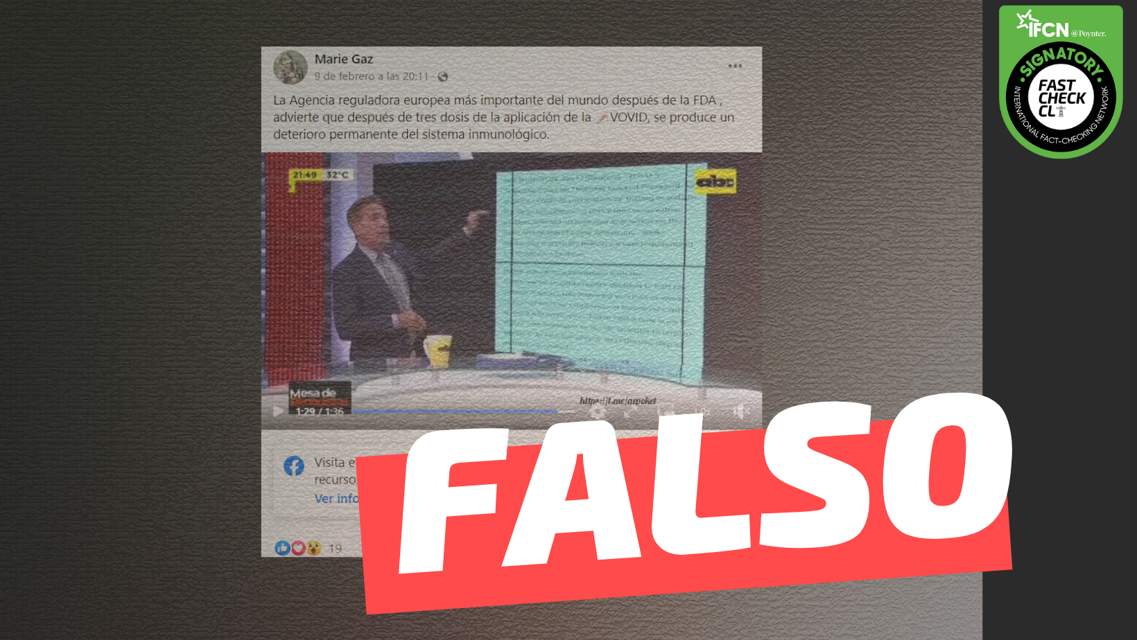 You are currently viewing “La EMA advierte que después de tres dosis de la aplicación de la vacuna covid se produce un deterioro permanente del sistema inmunológico”: #Falso