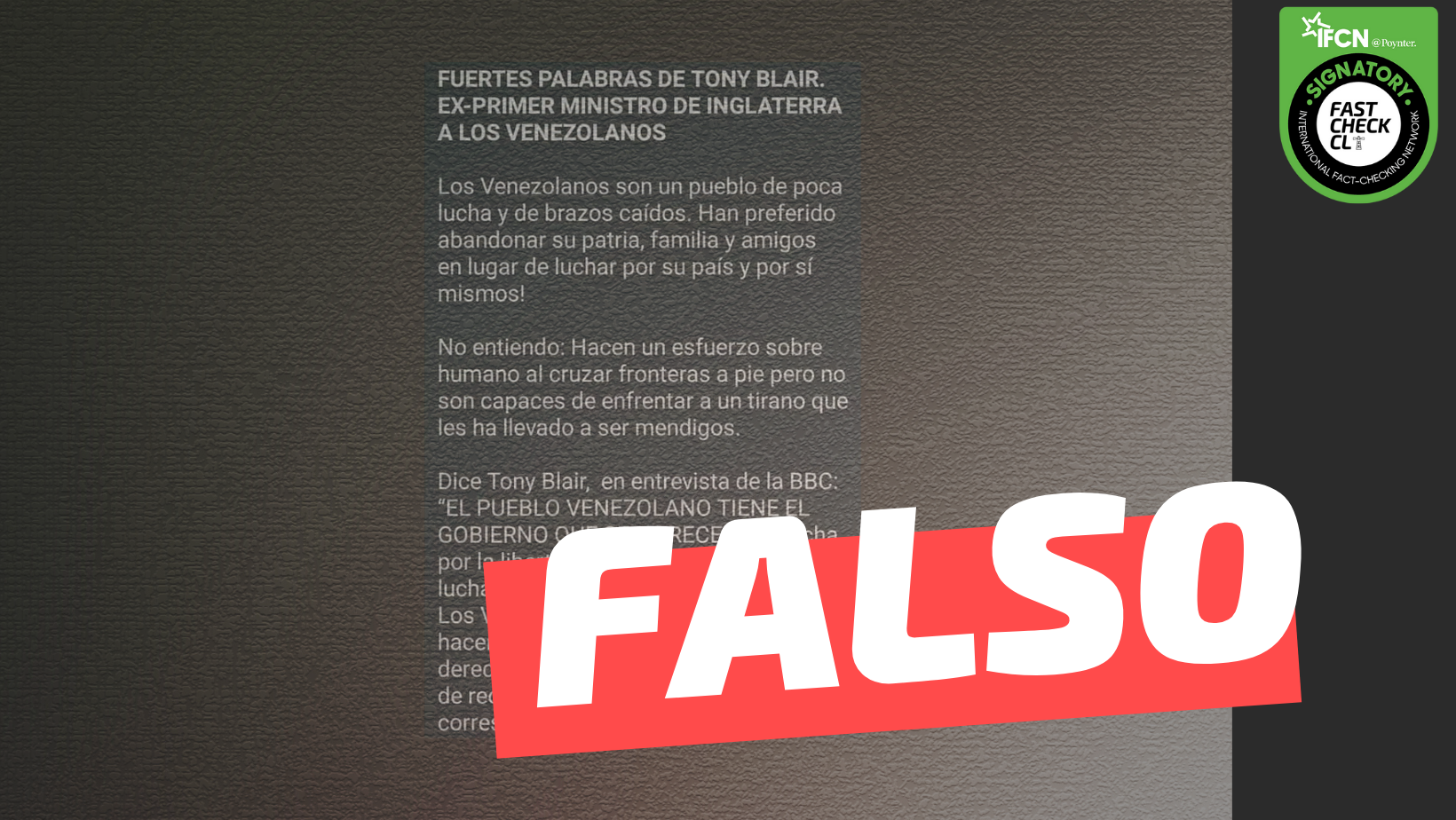 You are currently viewing Tony Blair, ex primer ministro británico: “El pueblo venezolano tiene el gobierno que se merece”: #Falso
