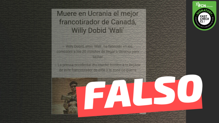 Read more about the article “Muere en Ucrania el mejor francotirador de CanadÃ¡, ‘Wali'”: #Falso