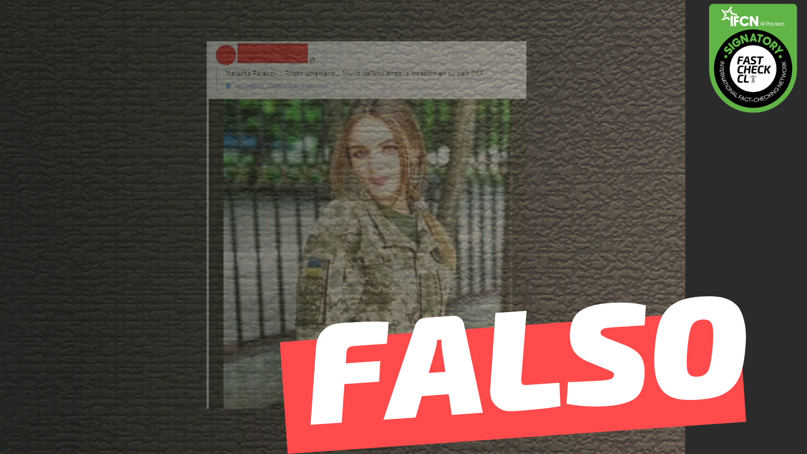 You are currently viewing (Imágenes) “Natasha Perakov, de 29 años, la primera piloto ucraniana caída en combate durante la invasión rusa”: #Falso