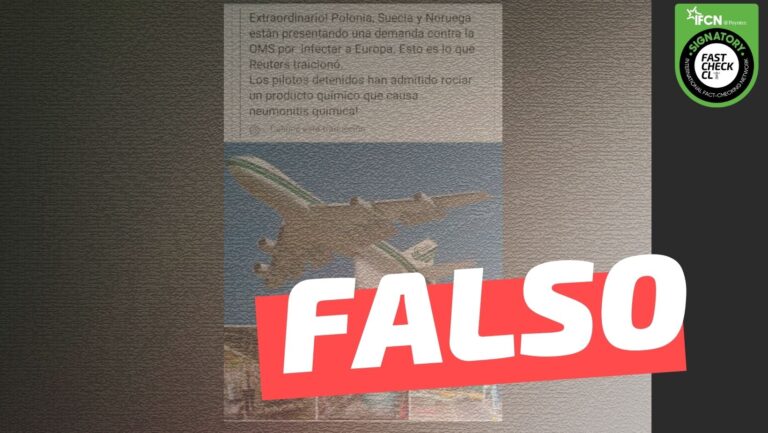 Lee más sobre el artículo (Imagen) “Polonia, Suecia y Noruega están presentando una demanda contra la OMS por infectar a Europa. Esto es lo que Reuters traicionó. Los pilotos detenidos han admitido rociar un producto químico que causa neumonitis química!”: #Falso
