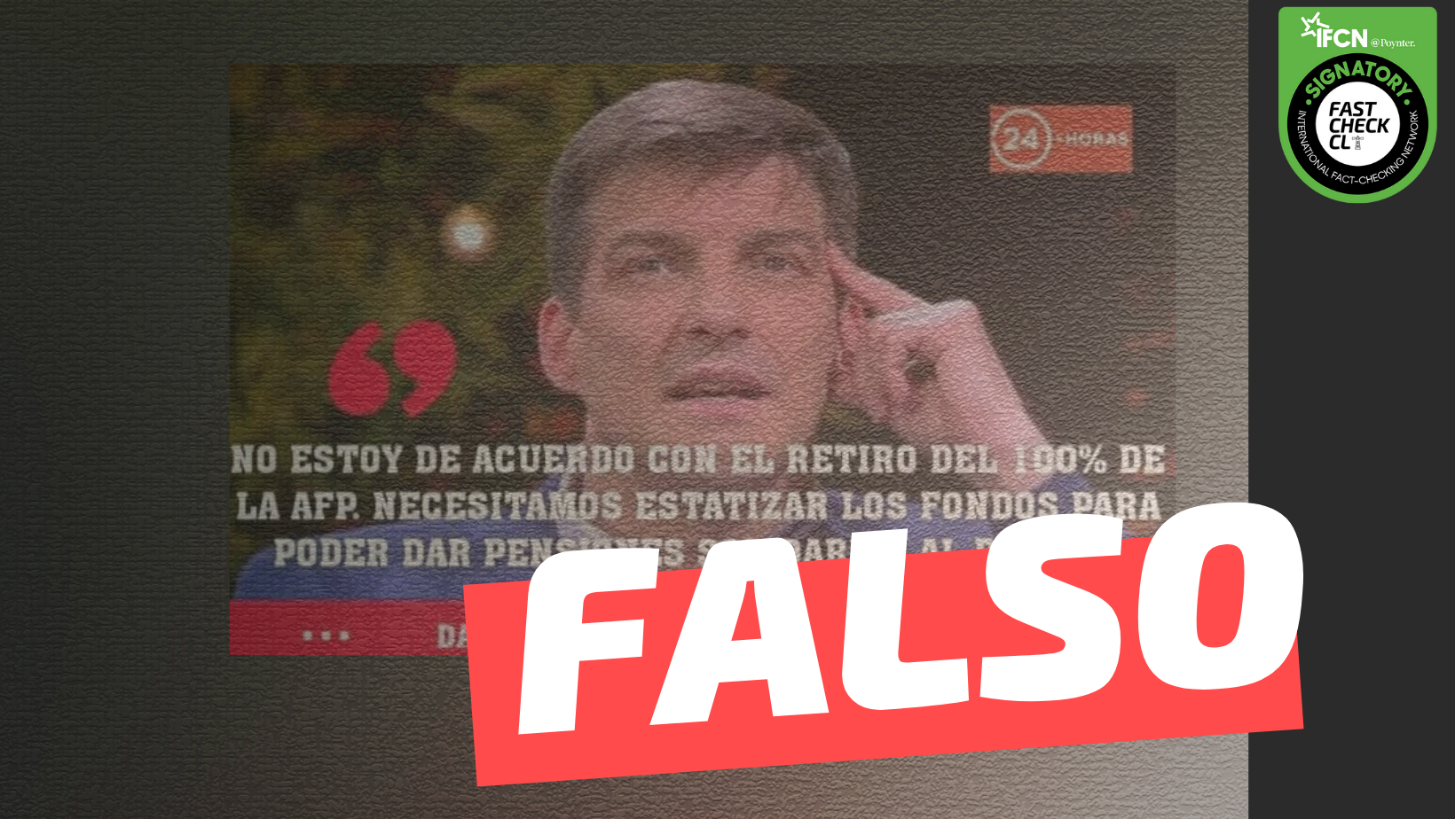 You are currently viewing (Imagen) Daniel Stingo: “No estoy de acuerdo con el retiro del 100% de la AFP. Necesitamos estatizar los fondos para poder dar pensiones solidarias al pueblo”: #Falso