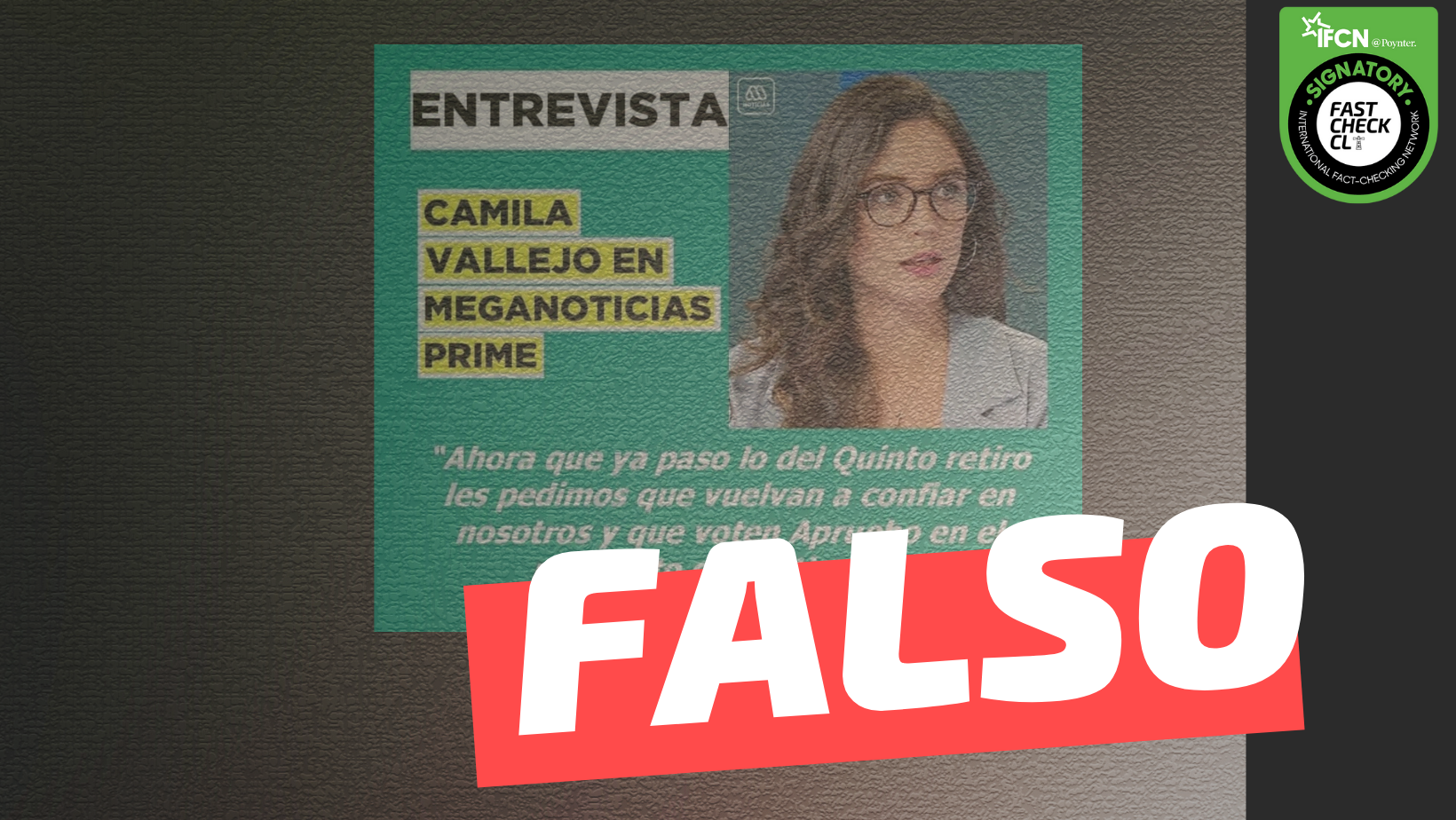 You are currently viewing Camila Vallejo: “Ahora que ya pasó lo del Quinto Retiro les pedimos que vuelvan a confiar en nosotros y que voten Apruebo en el plebiscito de septiembre”: #Falso