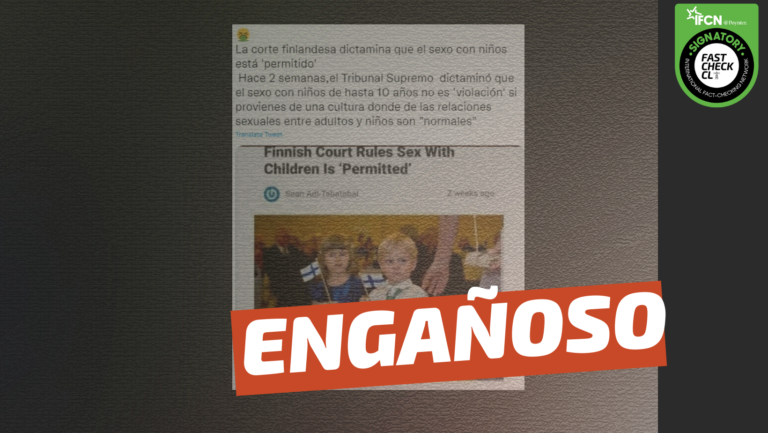 Lee más sobre el artículo “La corte finlandesa dictamina que el sexo con niños está ‘permitido'”: #Engañoso