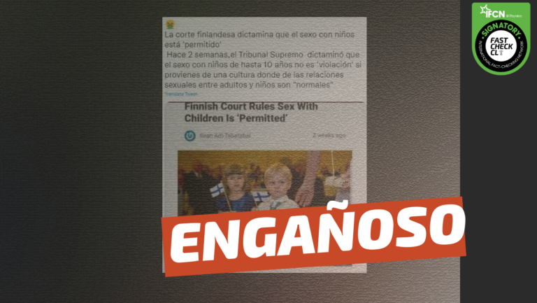 Read more about the article “La corte finlandesa dictamina que el sexo con niños está ‘permitido'”: #Engañoso