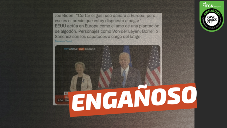 Read more about the article Joe Biden, Presidente de EE.UU.: “Cortar el gas ruso dañará a Europa, pero es un precio que estoy dispuesto a pagar”: #Engañoso