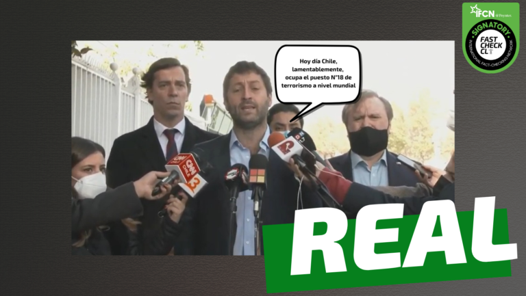 Read more about the article “Hoy día Chile, lamentablemente, ocupa el puesto N°18 de terrorismo a nivel mundial”: #Real