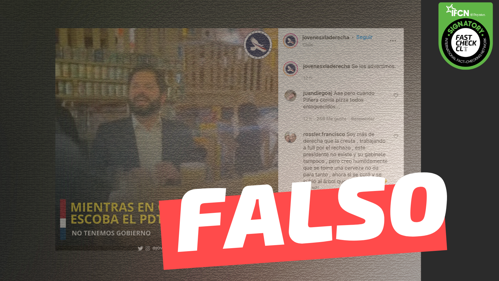 You are currently viewing (Imagen) “Mientras en Chile queda la escoba el presidente toma”: #Falso