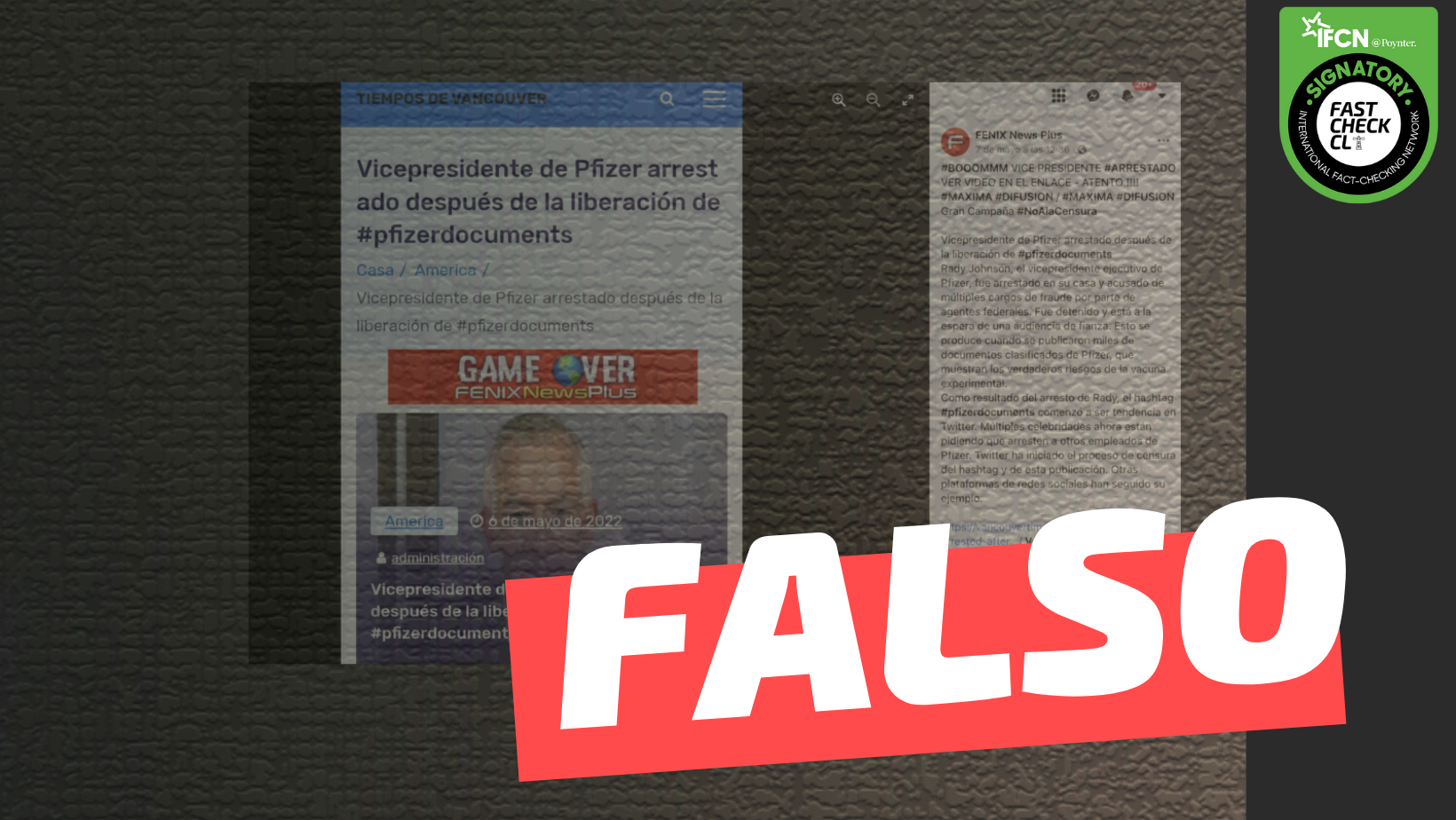 Read more about the article “Vicepresidente de Pfizer fue arrestado después de la liberación de los documentos de Pfizer”: #Falso