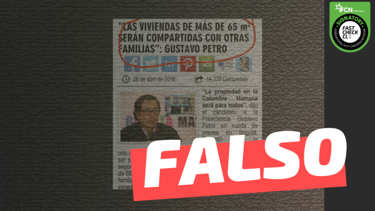 Read more about the article (Imagen) Gustavo Petro: “Las viviendas de más de 65m2 serán compartidas con otras familias”: #Falso