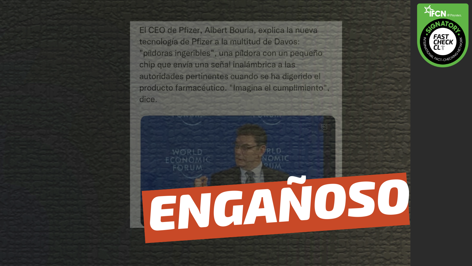 You are currently viewing CEO de Pfizer anunció en el Foro de Davos 2022 una nueva píldora con microchip: #Engañoso
