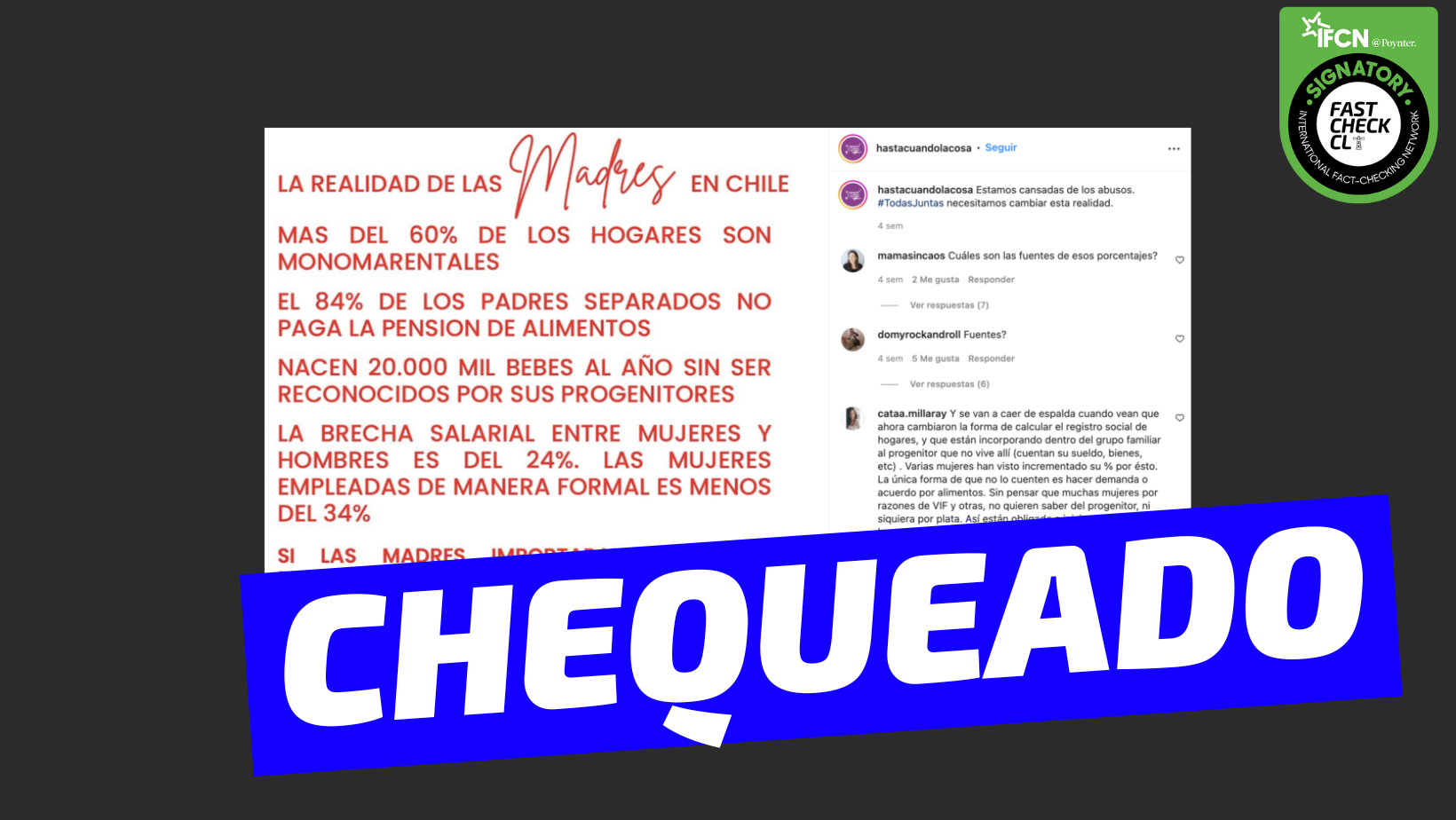 You are currently viewing “Más del 60% de los hogares son monomarentales, el 84% de los padres separados no paga la pensión de alimentos y nacen 20.000 bebés al año sin ser reconocidos por sus progenitores”: #Chequeado