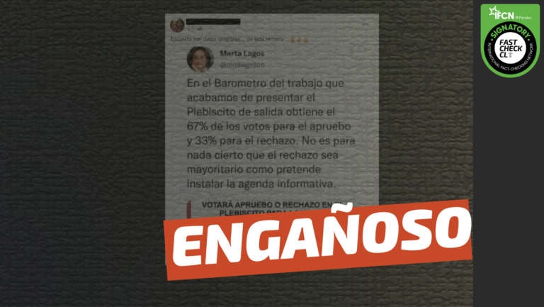 Read more about the article (Imagen) Última encuesta del ‘Barómetro del Trabajo’ tiene como resultado un 67% para el Apruebo y un 33% para el Rechazo: #Engañoso