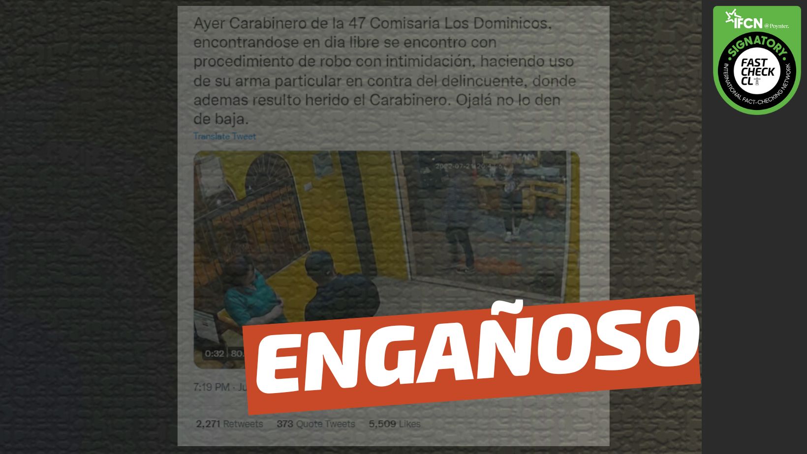 You are currently viewing (Video) Carabinero de la 47 comisaría de Los Dominicos, en su día libre, se encontró con procedimiento de robo con intimidación e hizo uso de su arma: #Engañoso