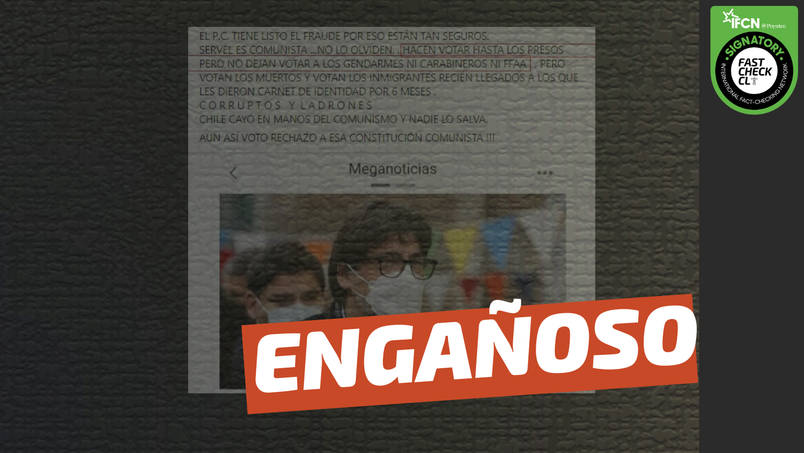 You are currently viewing “Hacen votar hasta los presos, pero no dejan votar a los gendarmes, ni carabineros, ni FF.AA”: #Engañoso