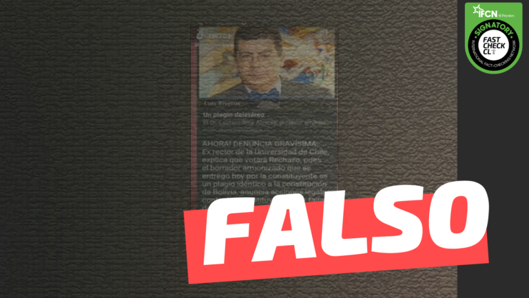 Read more about the article (Imagen) Luis Riveros dijo que votará rechazo y anuncia acciones legales contra los constituyentes por falta de servicio y notable abandono de deberes”: #Falso