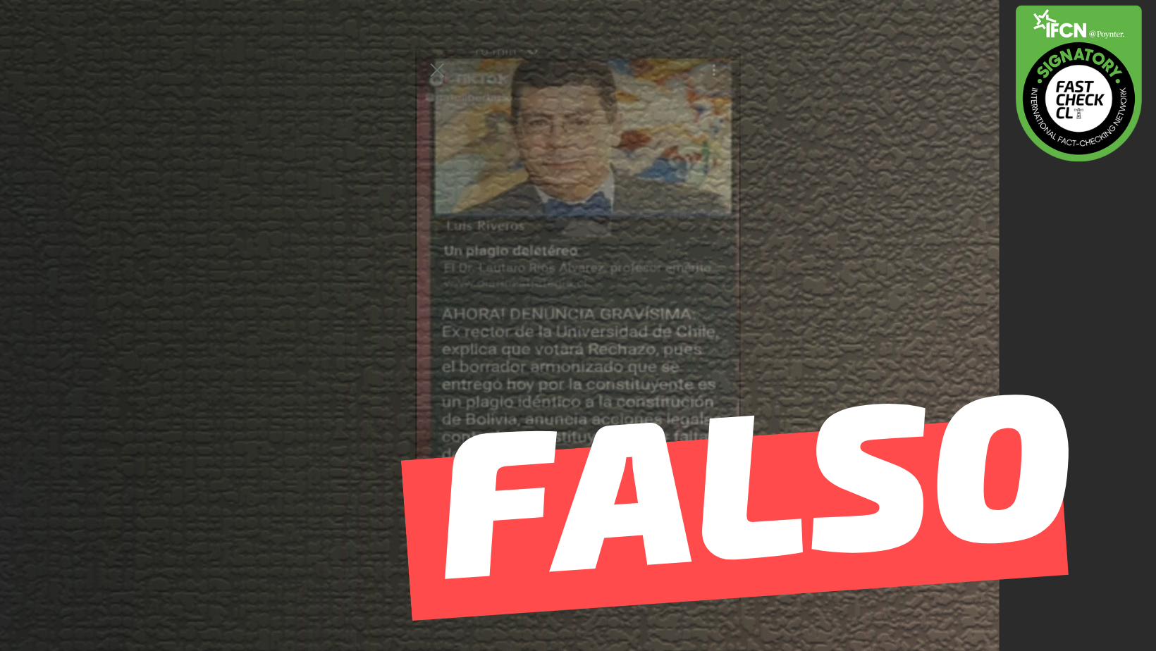You are currently viewing (Imagen) Luis Riveros dijo que votará rechazo y anuncia acciones legales contra los constituyentes por falta de servicio y notable abandono de deberes”: #Falso
