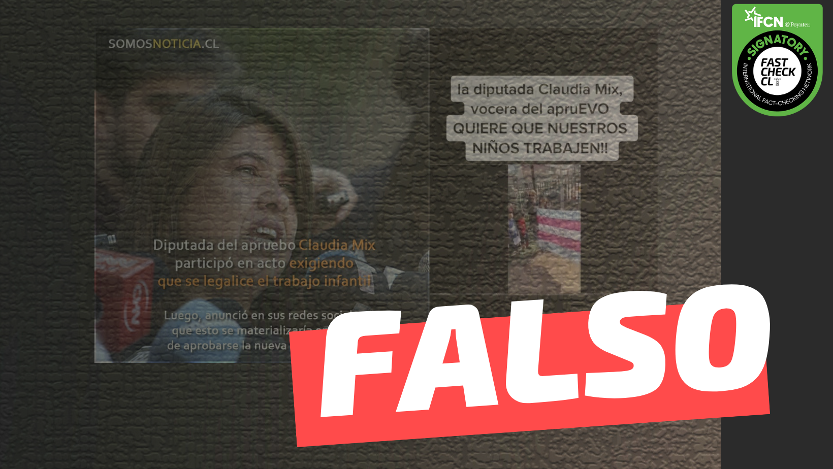 You are currently viewing Claudia Mix: “(…) Acá en Chile decimos con eufemismos ‘fin al trabajo infantil’, pero los dejamos morirse de hambre”: #Falso