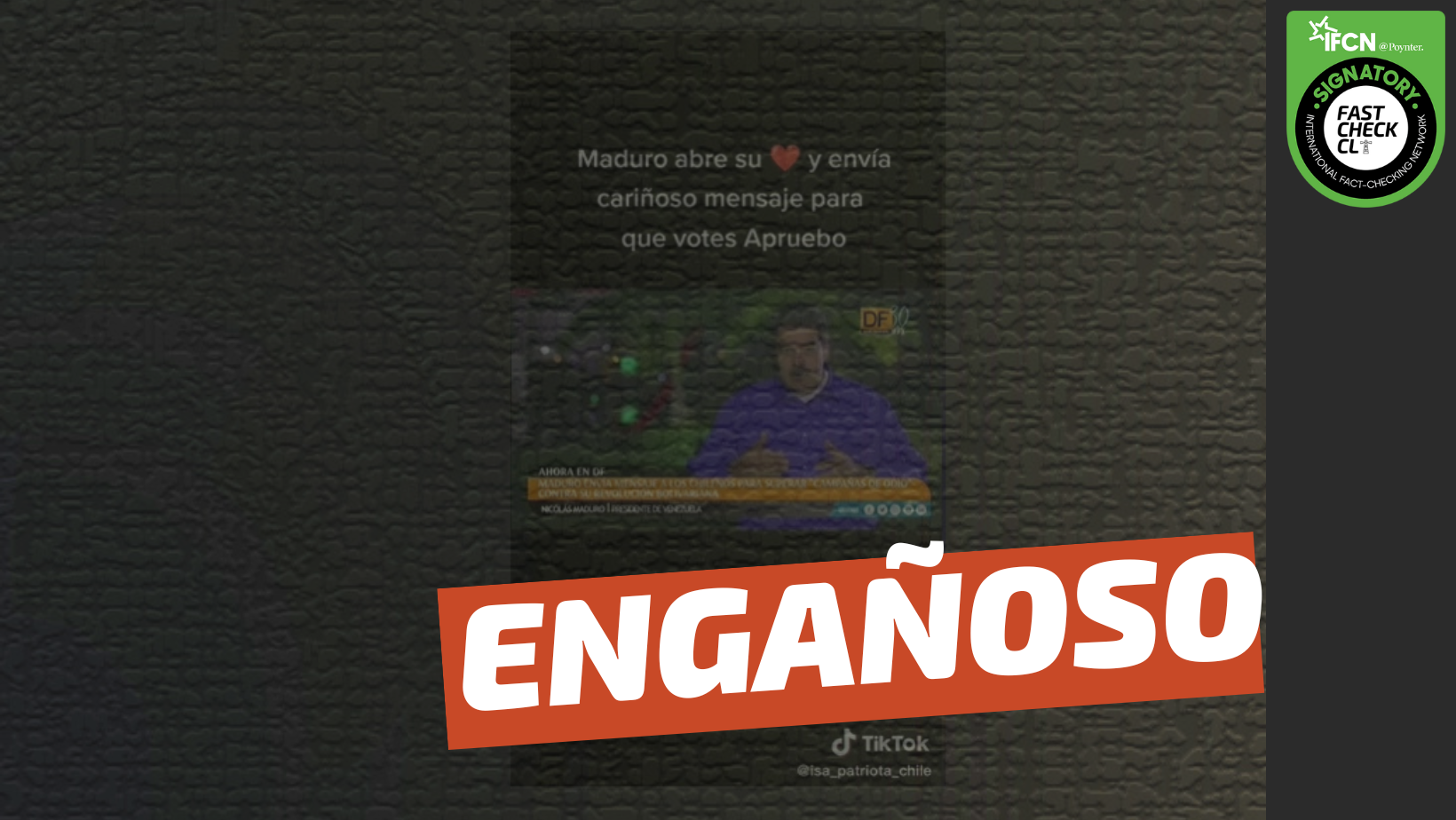 You are currently viewing (Video) “Maduro manda su apoyo al Apruebo”: #Engañoso