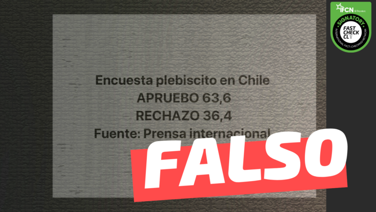 Read more about the article “Encuesta Plebiscito en Chile. Apruebo 63,6% – Rechazo 36,4%. Fuente: Prensa internacional”: #Falso
