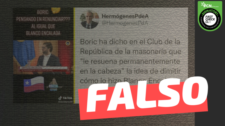 Read more about the article Gabriel Boric dijo en el 160 aniversario de la Gran Logia que le “resuena permanentemente en la cabeza” dimitir, como el expresidente Blanco Encalada: #Falso