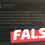 Claudia Pizarro: “Porque no queremos más engendros en La Pintana, (…) vamos a marcar las casas por el Apruebo para que los narcos se encarguen de los fachos pobres que votan Rechazo”: #Falso