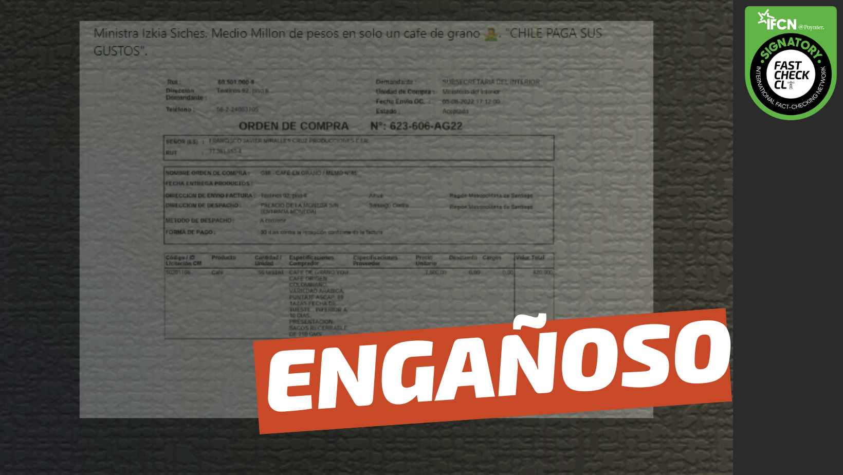 You are currently viewing (Imagen) El Ministerio del Interior pagó “medio millón de pesos en solo un café de grano”: #Engañoso