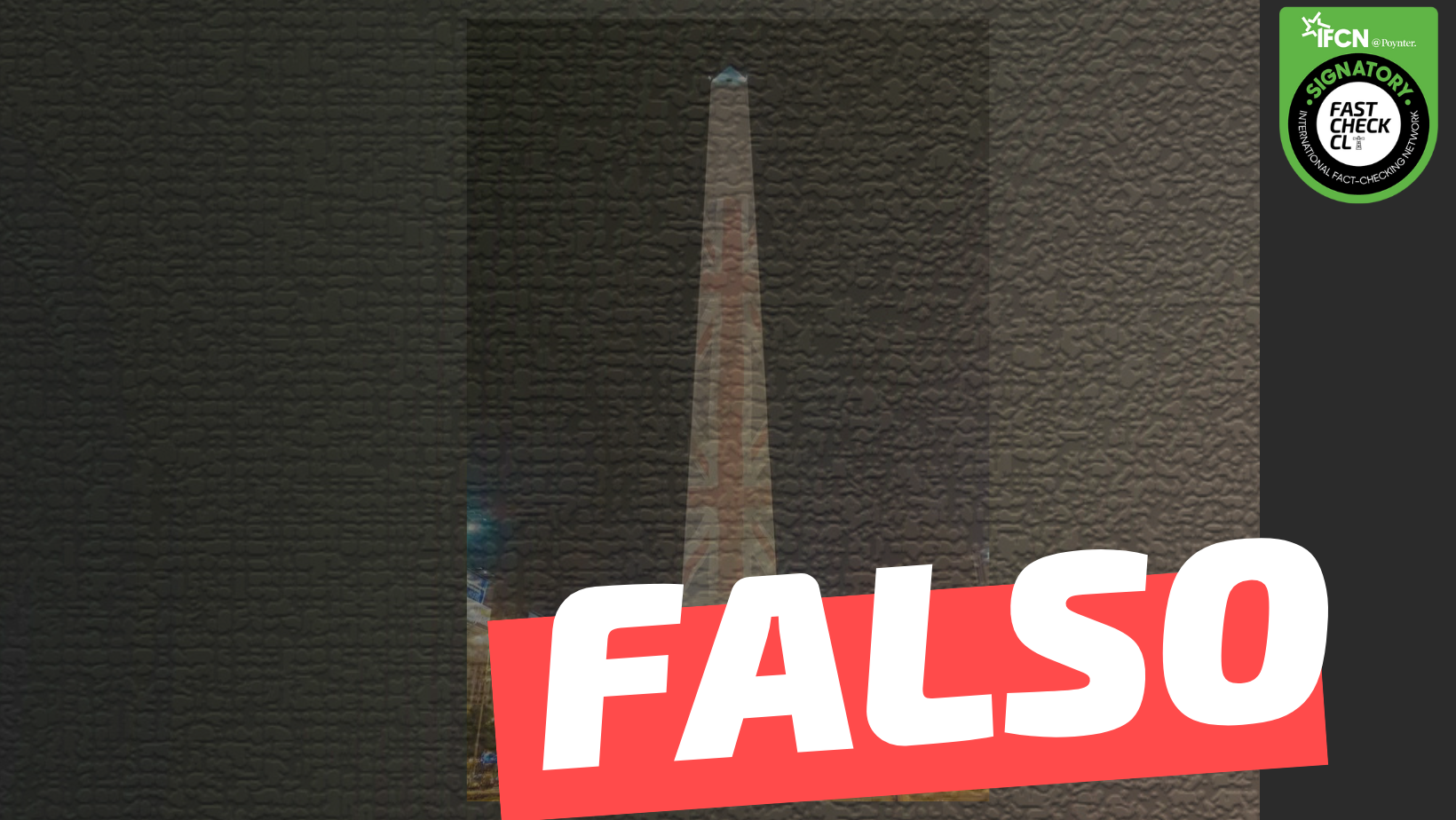 You are currently viewing (Imagen) La bandera británica proyectada en el obelisco tras la muerte de la reina Isabel II: #Falso