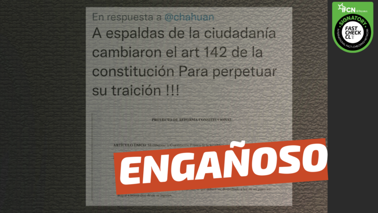 Read more about the article (Imagen) “A espaldas de la ciudadanía cambiaron el artículo 142 de la Constitución (…)”: #Engañoso