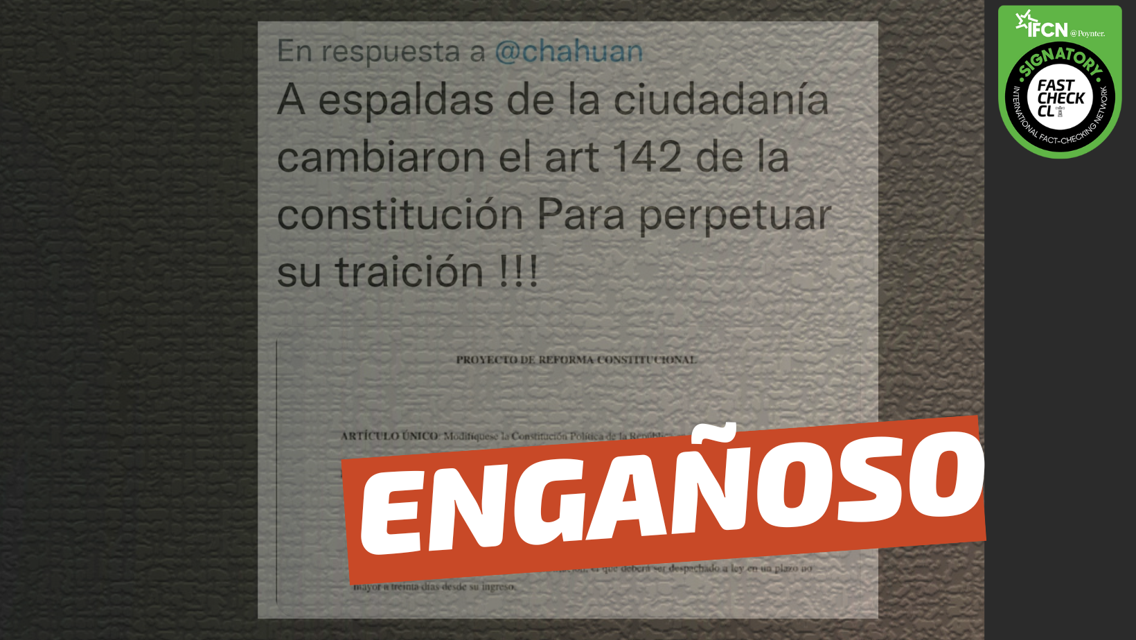 You are currently viewing (Imagen) “A espaldas de la ciudadanía cambiaron el artículo 142 de la Constitución (…)”: #Engañoso