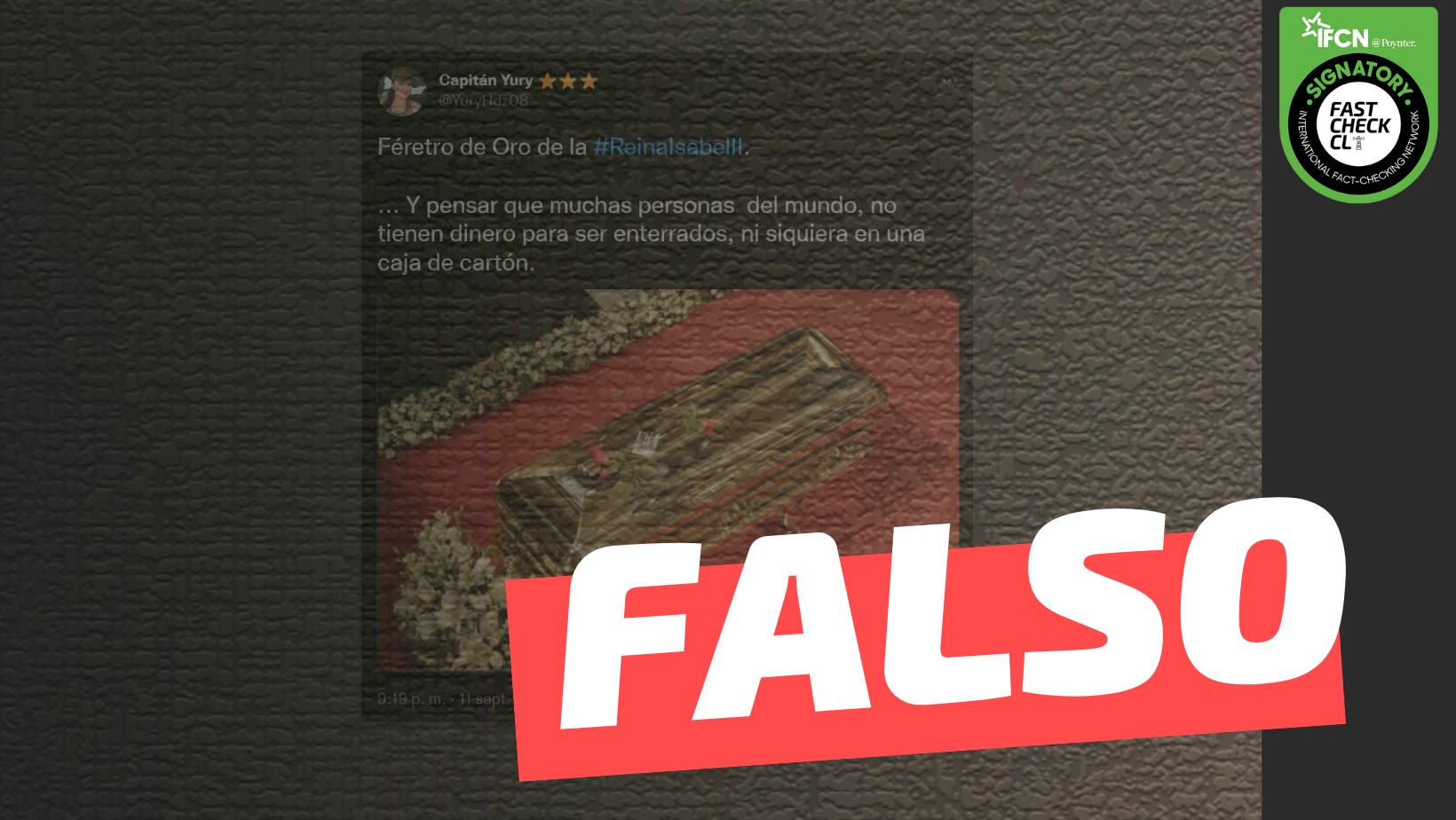 You are currently viewing (Imagen) Féretro de Oro de la Reina Isabel II: #Falso