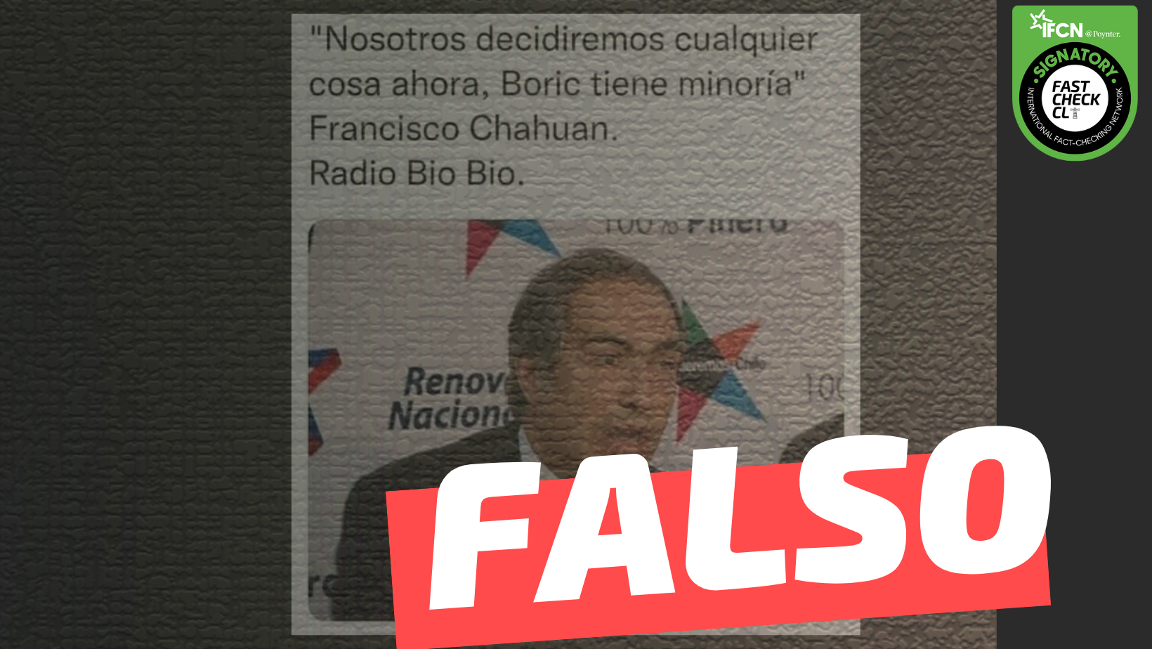 You are currently viewing Francisco Chahuán: “Nosotros decidiremos cualquier cosa ahora, Boric tiene minoría”: #Falso