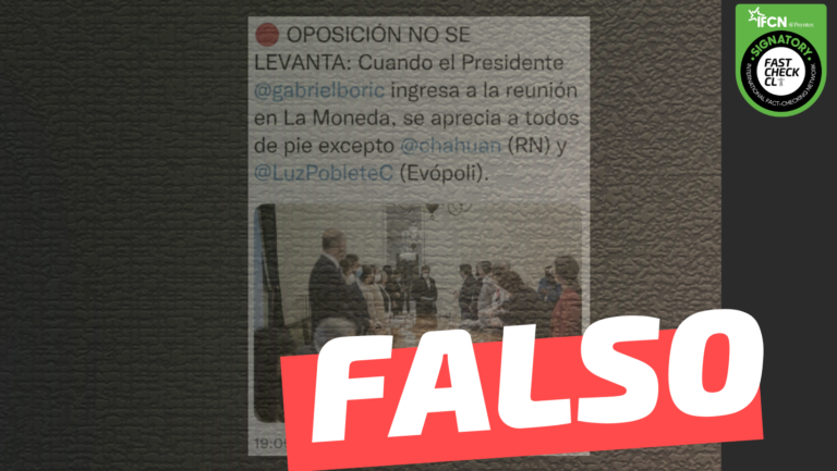 Read more about the article Oposición no se levantó cuando el Presidente Gabriel Boric ingresó a la reunión en La Moneda: #Falso