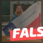 (Imagen) Primer chileno que votó en el extranjero mostró una bandera con alusiones al Rechazo: #Falso