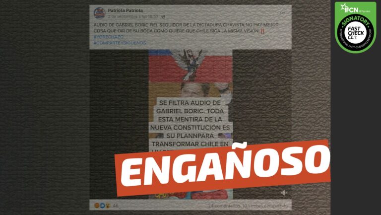 Read more about the article (Video) Se filtra audio de Gabriel Boric hablando del “gran legado de Hugo Chávez”: #Engañoso