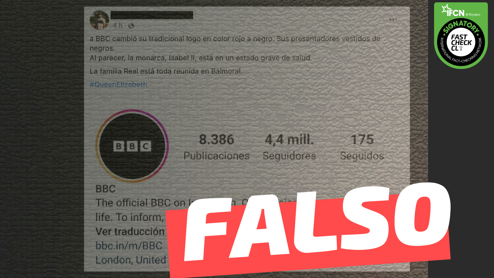 You are currently viewing La BBC cambió su tradicional logo rojo a negro por el estado de salud de la Reina Isabel: #Falso