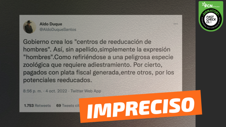 Read more about the article “Gobierno crea los Centros de Reeducación de Hombres”: #Impreciso