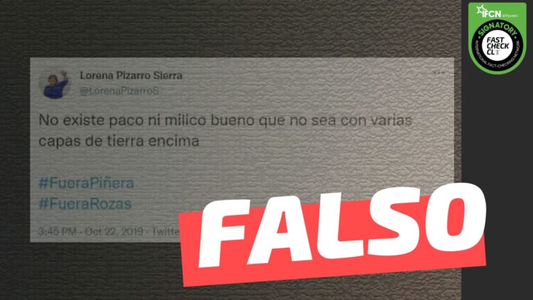 Read more about the article Diputada Lorena Pizarro: “No existe paco ni milico bueno que no sea con varias capas de tierra encima”: #Falso