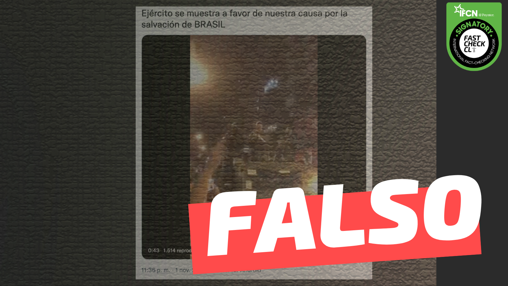 You are currently viewing (Video) “Ejército se muestra a favor de nuestra causa por la salvación de Brasil”: #Falso